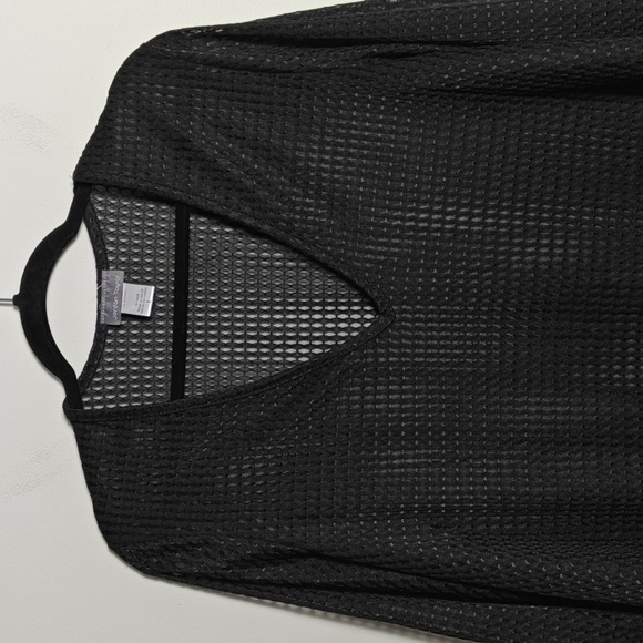 JORDAN TAYLOR Sheer Black Mesh Beach Cover Tunic Shirt Size Large - Picture 7 of 13